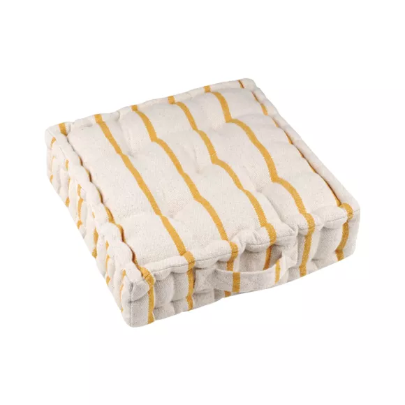 Eminza Coussin De Sol Extérieur Toile De Coton (45 X 45 Cm) Ocealys Jaune Moutarde