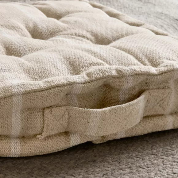 Eminza Coussin De Sol Extérieur Toile De Coton (45 X 45 Cm) Ocealys Blanc