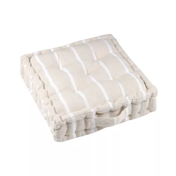 Eminza Coussin De Sol Extérieur Toile De Coton (45 X 45 Cm) Ocealys Blanc