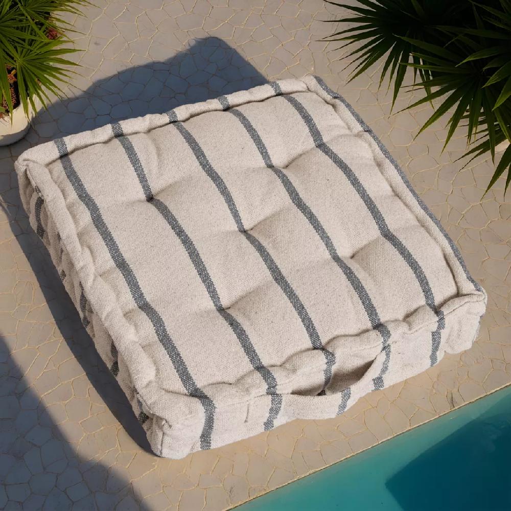 eminza Coussin de sol extérieur toile de coton (45 x 45 cm) Ocealys Gris anthracite