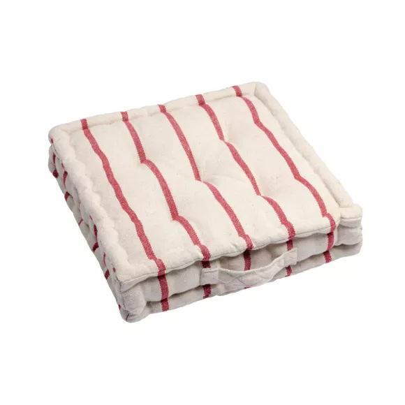 Eminza Coussin De Sol Extérieur Toile De Coton (45 X 45 Cm) Ocealys Rouge