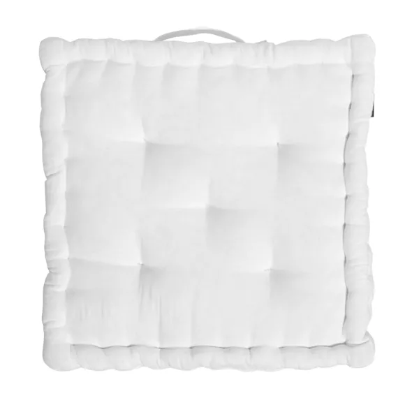 Eminza Coussin De Sol Gaze De Coton (50 X 50 Cm) Gaïa Blanc Chantilly