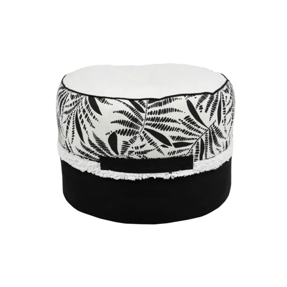 Eminza Coussin De Sol Rond Coton Haut (40 X 30 Cm) Ziana Noir