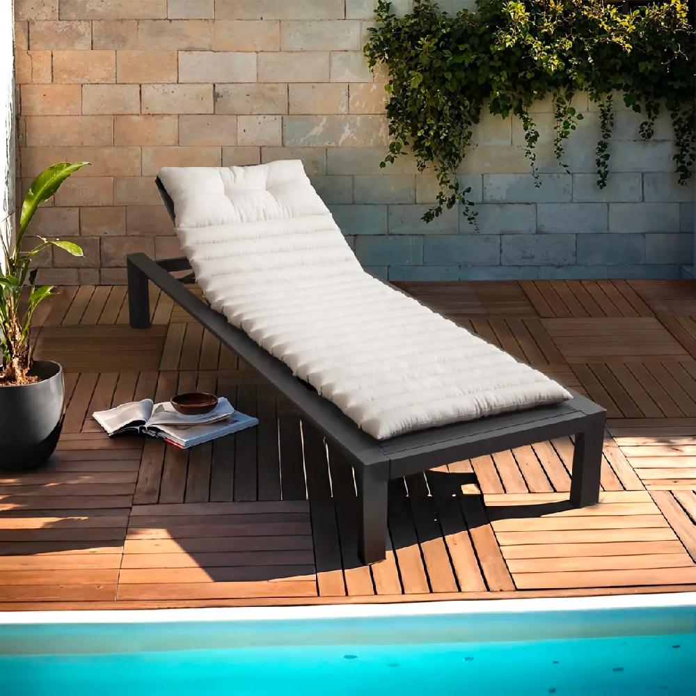 eminza Coussin de transat capitonné (180 x 60 cm) Sunset Ecru