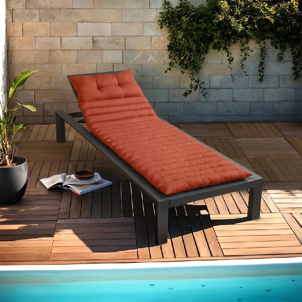 eminza Coussin de transat capitonné (180 x 60 cm) Sunset Terracotta