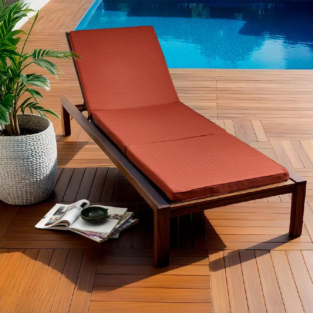 eminza Coussin de transat déhoussable (190 x 60 cm) Sunset Terracotta