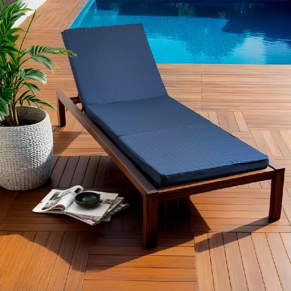 eminza Coussin de transat déhoussable (190 x 60 cm) Sunset Bleu nuit