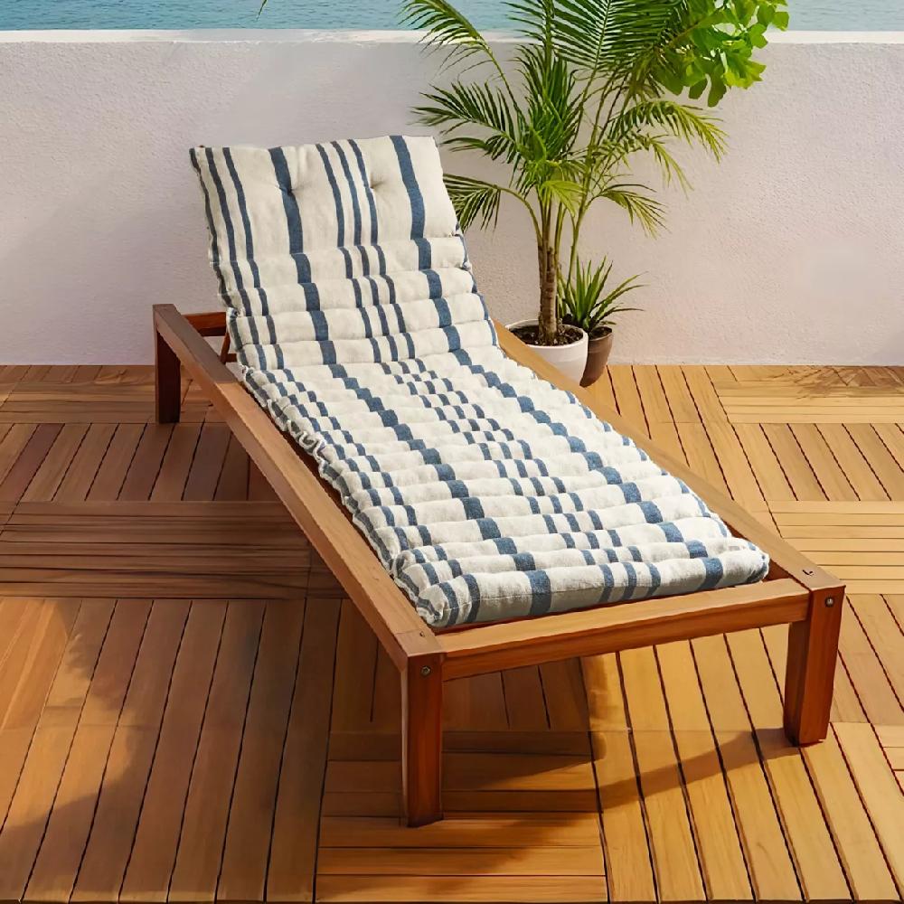 eminza Coussin de transat enroulable (180 x 60 cm) Nautira Bleu marine