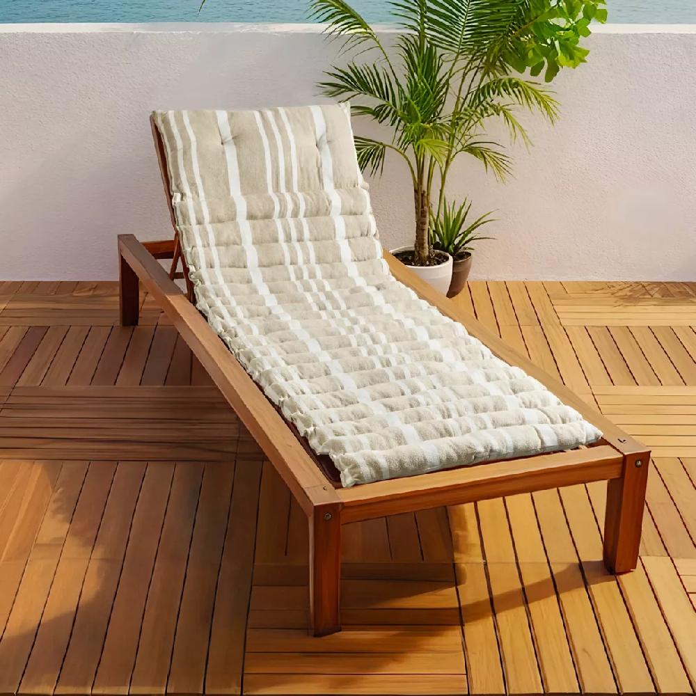 eminza Coussin de transat enroulable (180 x 60 cm) Nautira Ecru