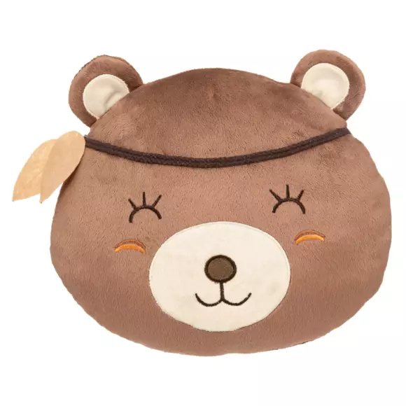 Eminza Coussin Enfant (27 X 30 Cm) Tête D'Ours Marron