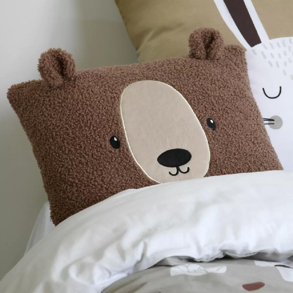 eminza Coussin enfant carré (40 x 40 cm) Gabin Marron
