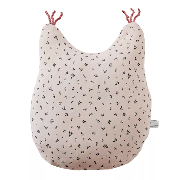 Eminza Coussin Enfant Ecureuil Gaze De Coton (40 X 45 Cm) Tamia Rose
