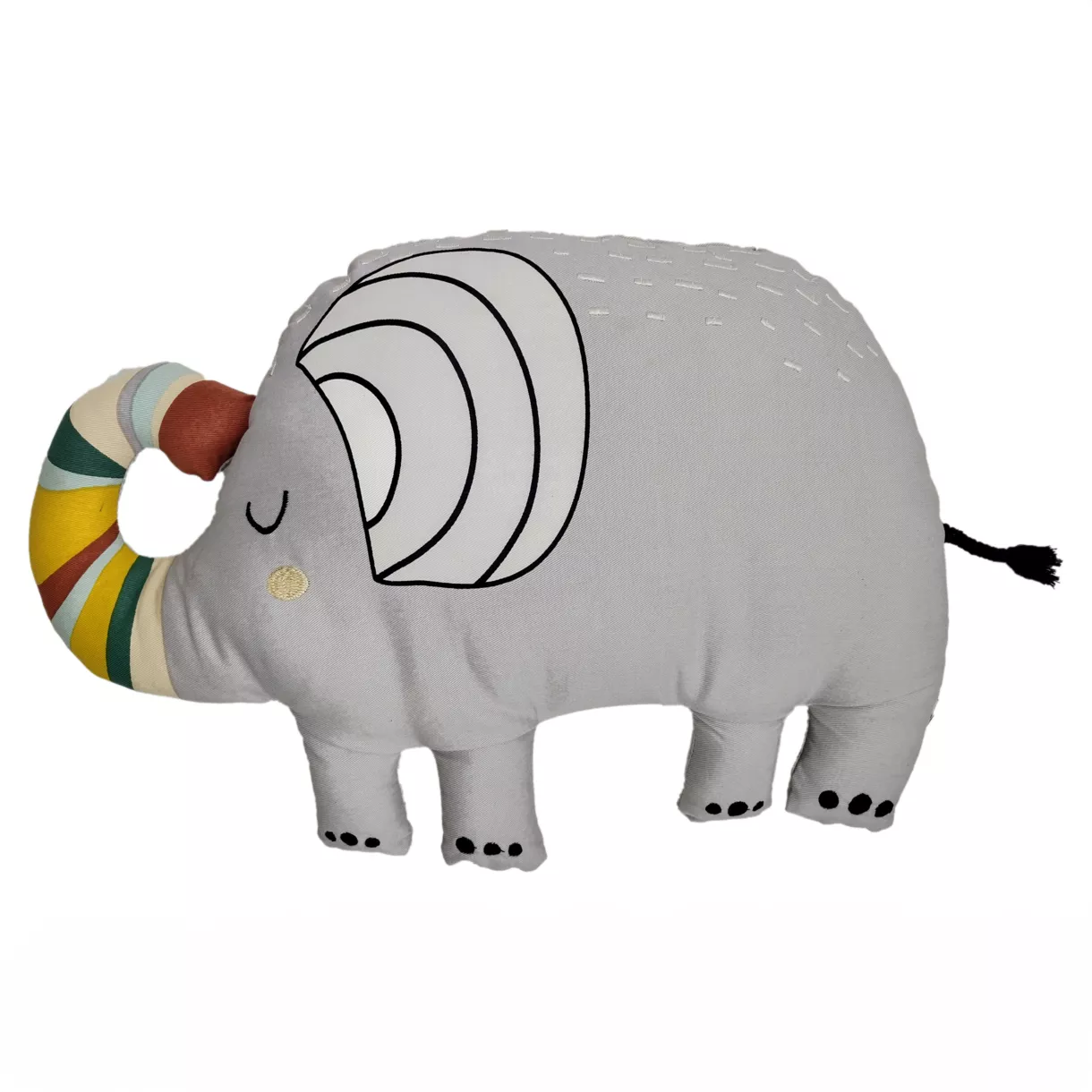eminza Coussin enfant éléphant coton (50 x 35 cm) Savane Gris