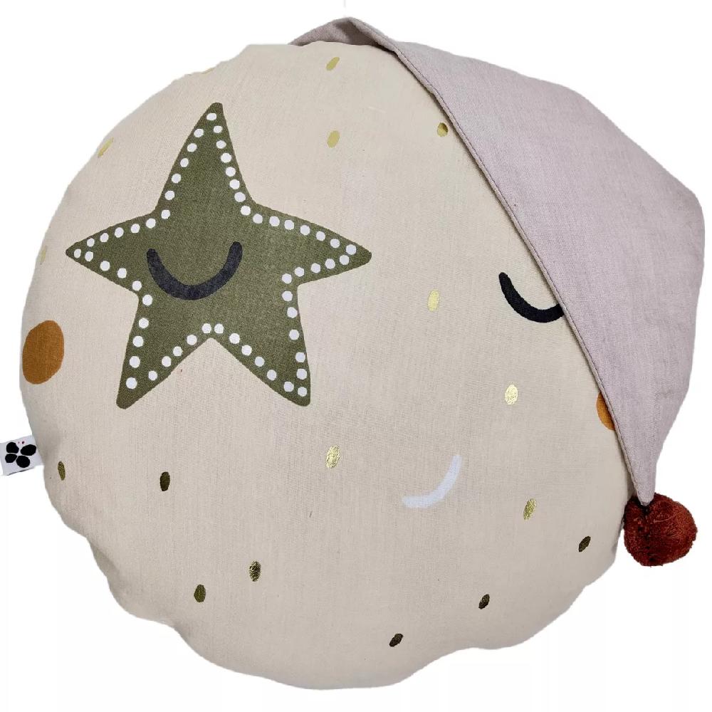 eminza Coussin enfant rond coton (40 cm) Sky Dream Multicolore