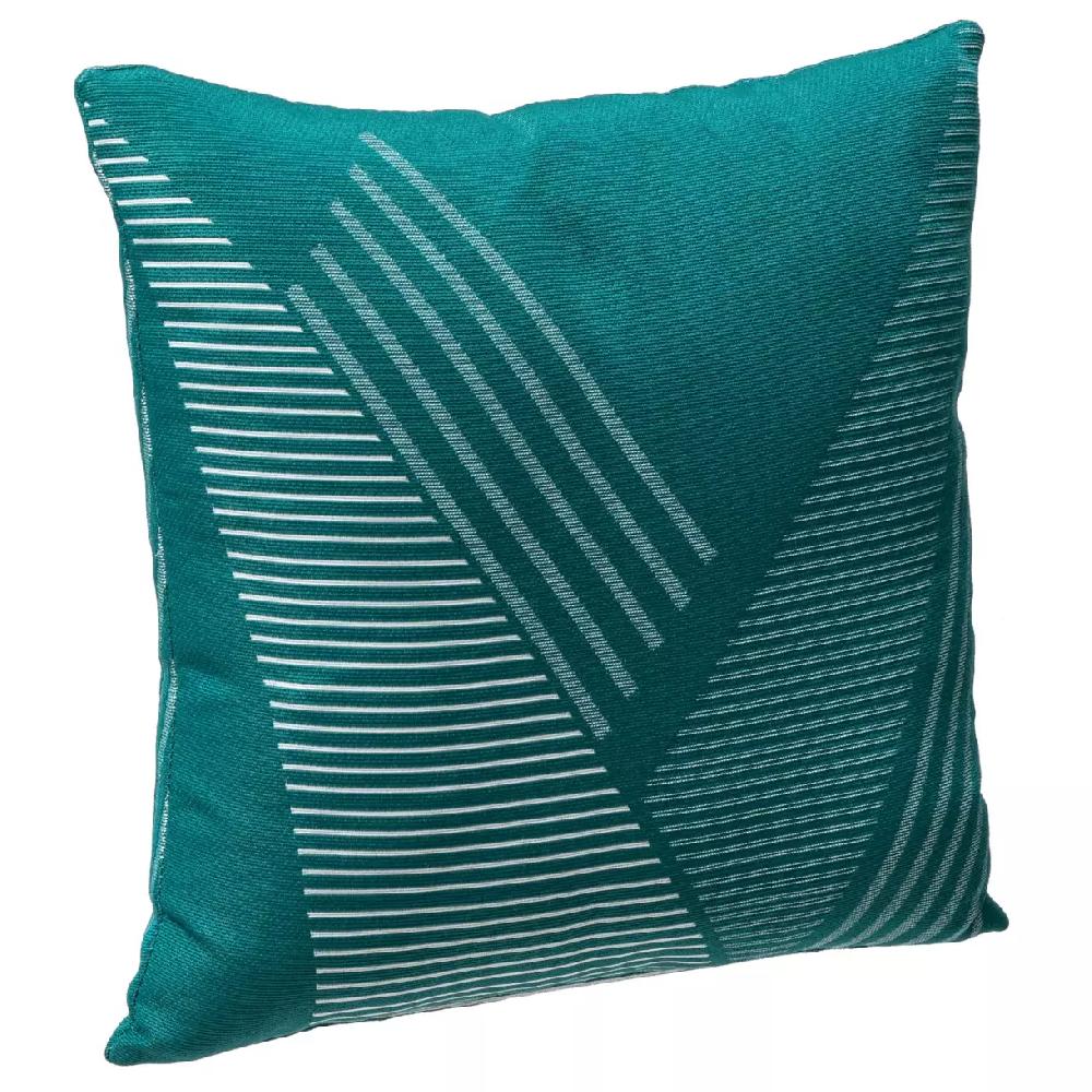 eminza Coussin extérieur carré (40 x 40 cm) Jacquard Bleu canard