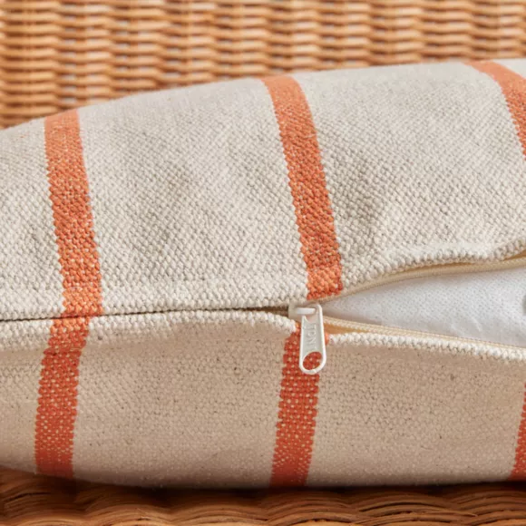 Eminza Coussin Extérieur Carré Toile De Coton (50 X 50 Cm) Ocealys Corail