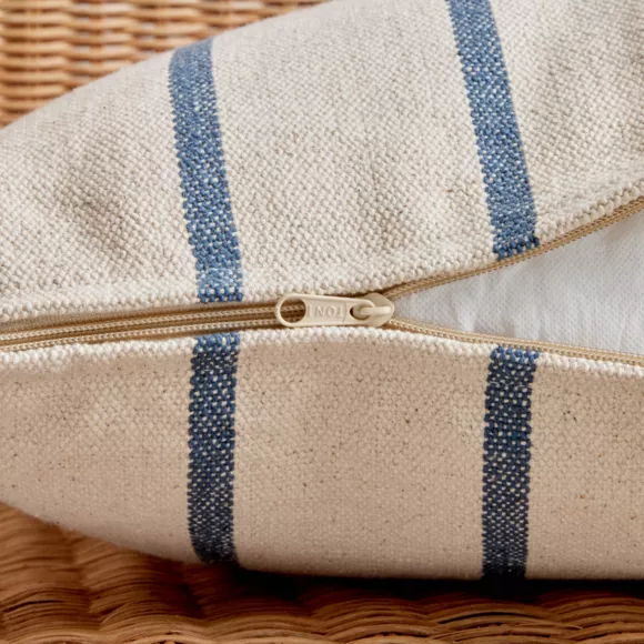 Eminza Coussin Extérieur Carré Toile De Coton (50 X 50 Cm) Ocealys Bleu Marine