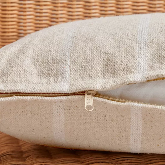 Eminza Coussin Extérieur Carré Toile De Coton (50 X 50 Cm) Ocealys Blanc