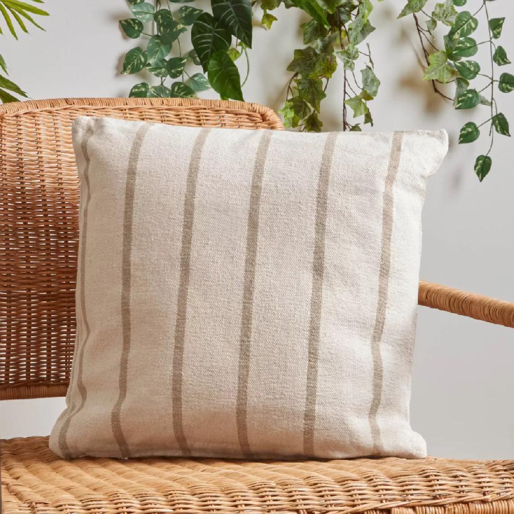 eminza Coussin extérieur carré toile de coton (50 x 50 cm) Ocealys Beige