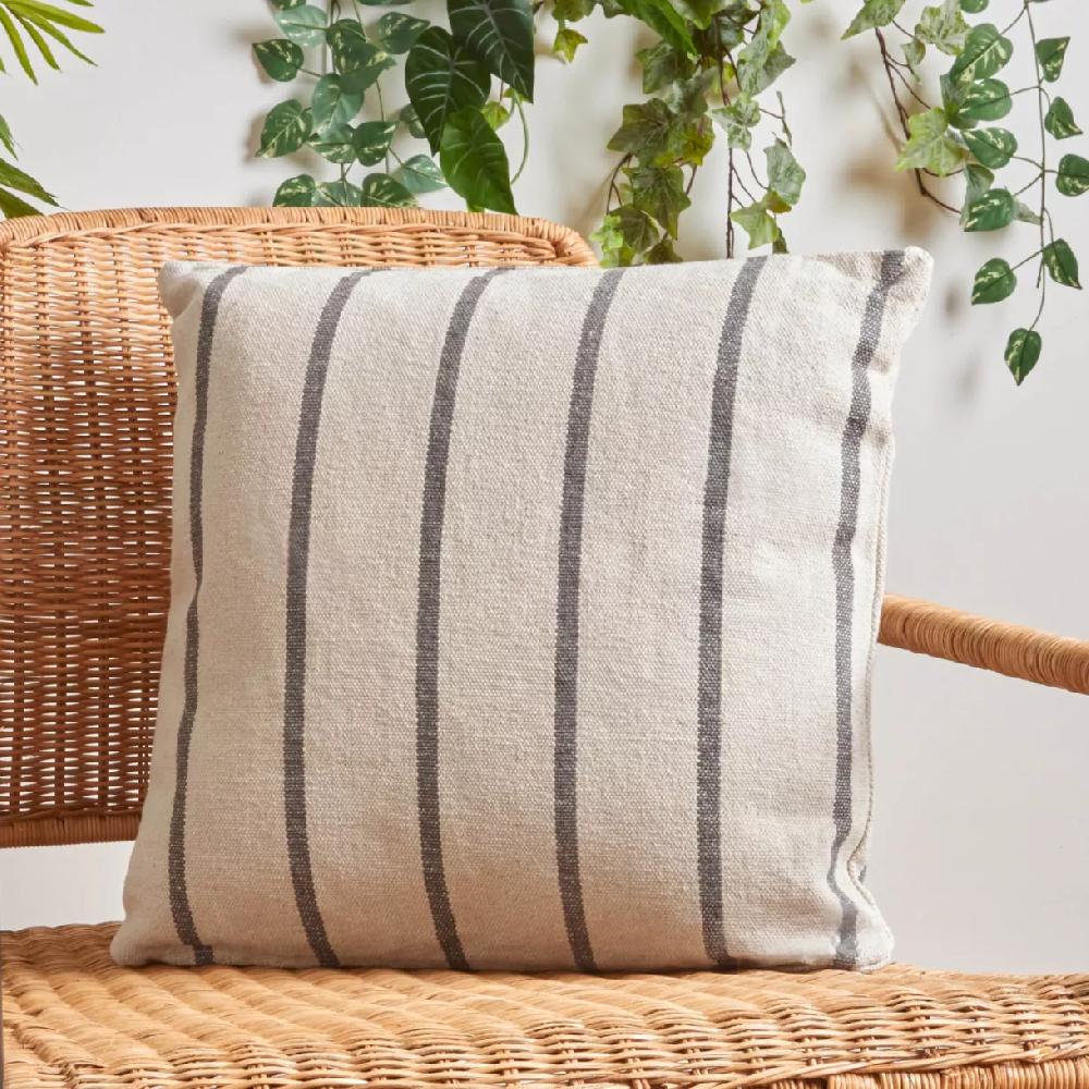 eminza Coussin extérieur carré toile de coton (50 x 50 cm) Ocealys Gris anthracite