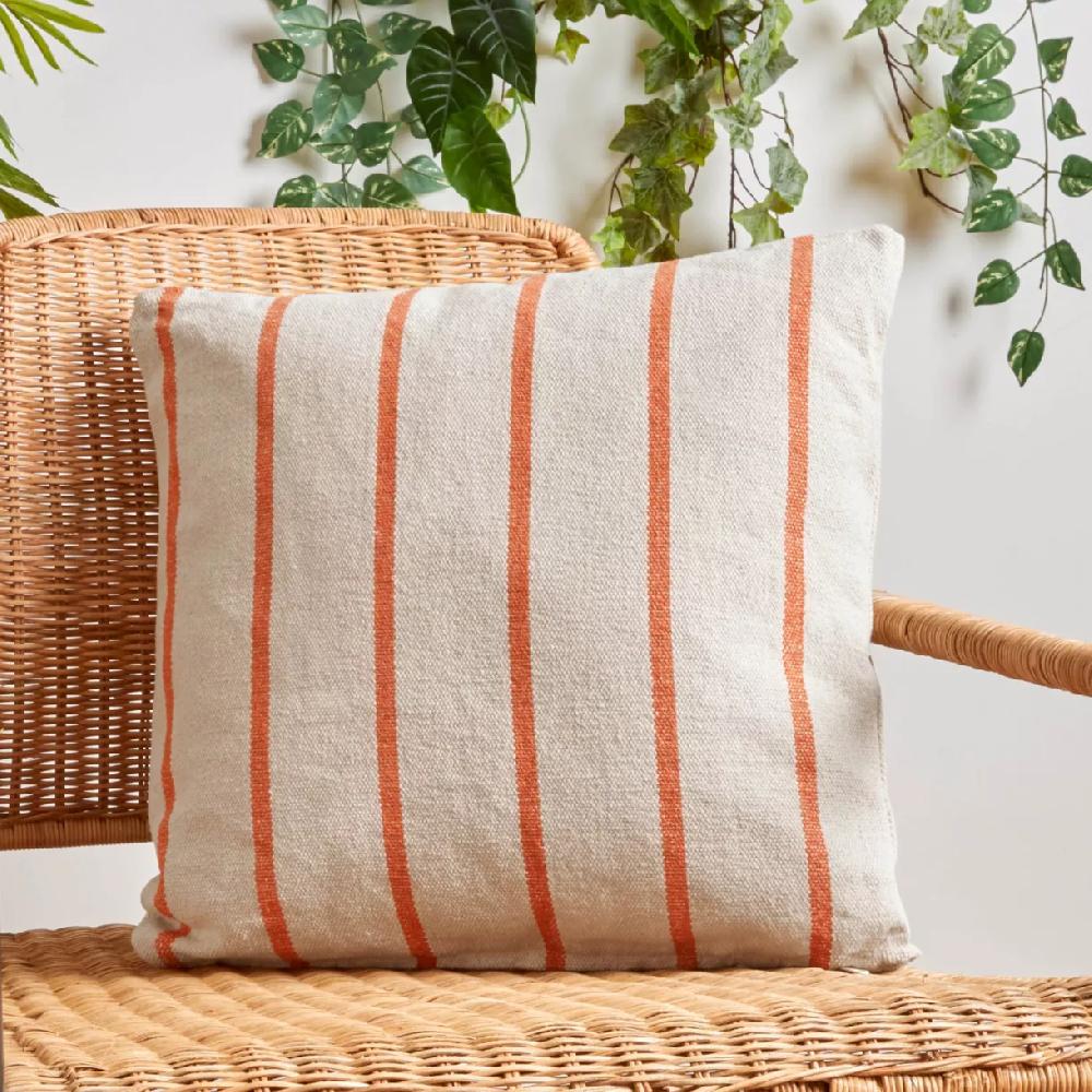 eminza Coussin extérieur carré toile de coton (50 x 50 cm) Ocealys Corail