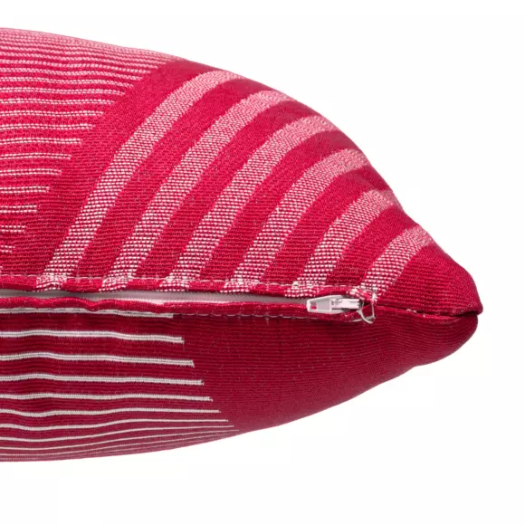 Eminza Coussin Extérieur Rectangulaire (30 X 50 Cm) Jacquard Rouge Grenade