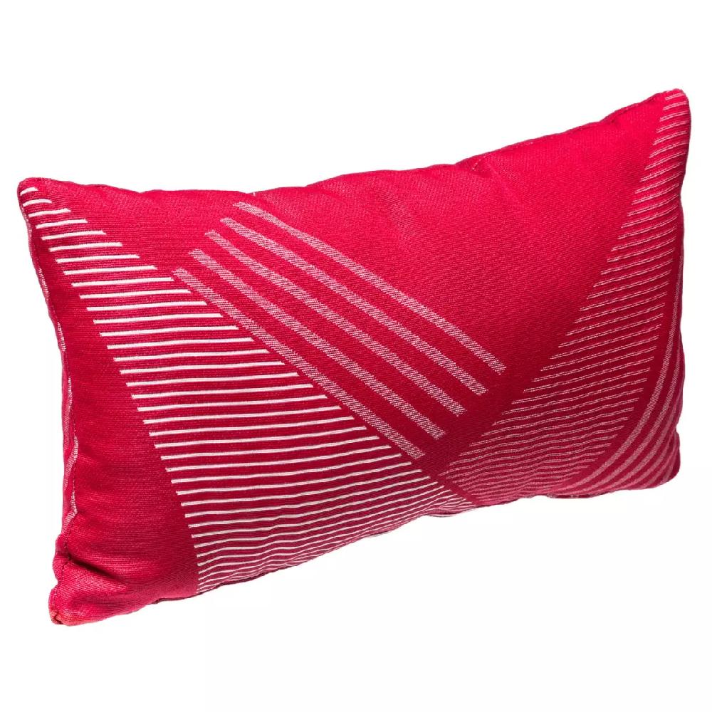 eminza Coussin extérieur rectangulaire (30 x 50 cm) Jacquard Rouge grenade
