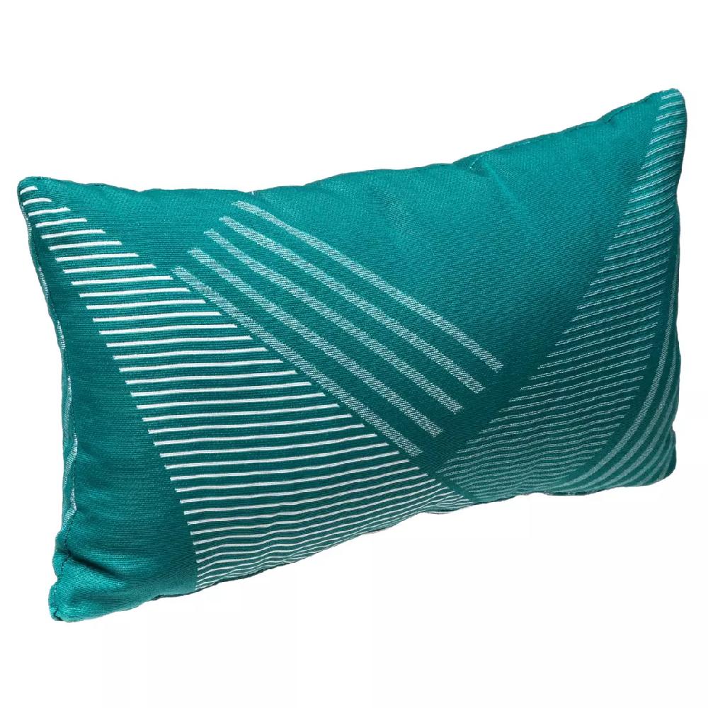 eminza Coussin extérieur rectangulaire (30 x 50 cm) Jacquard Bleu canard