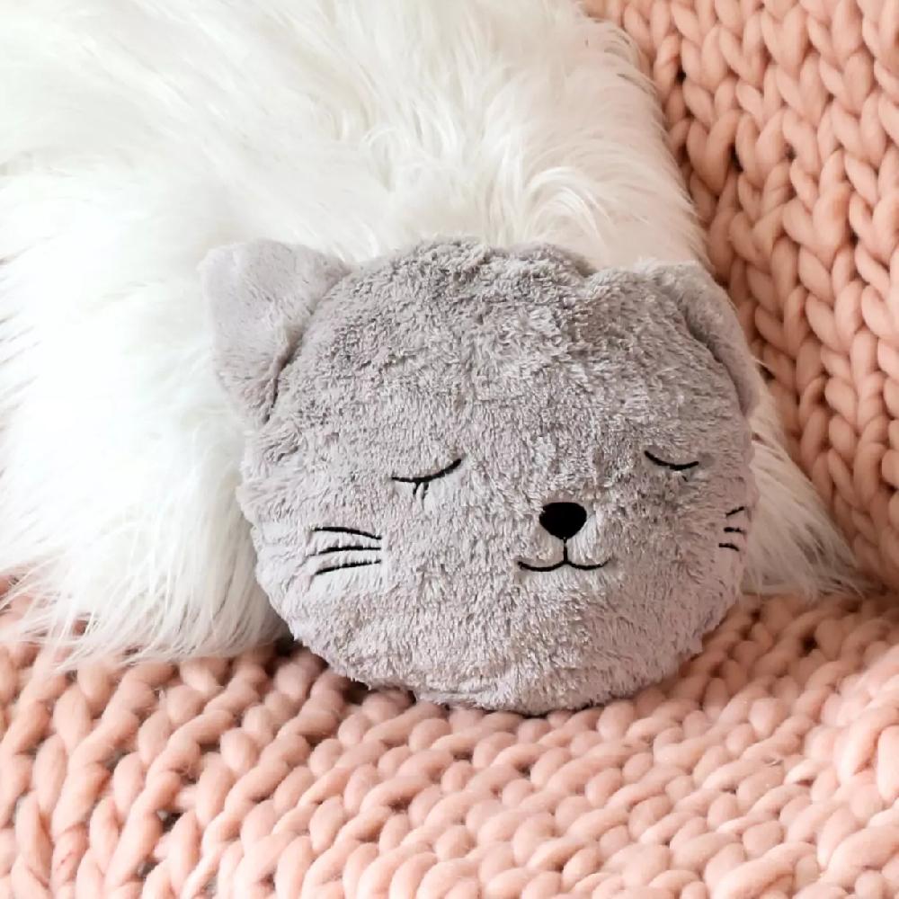 eminza Coussin fausse fourrure enfant (27 cm) Chat Gris