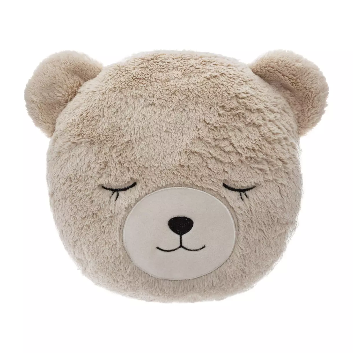 eminza Coussin fausse fourrure enfant (27 cm) Ours Beige