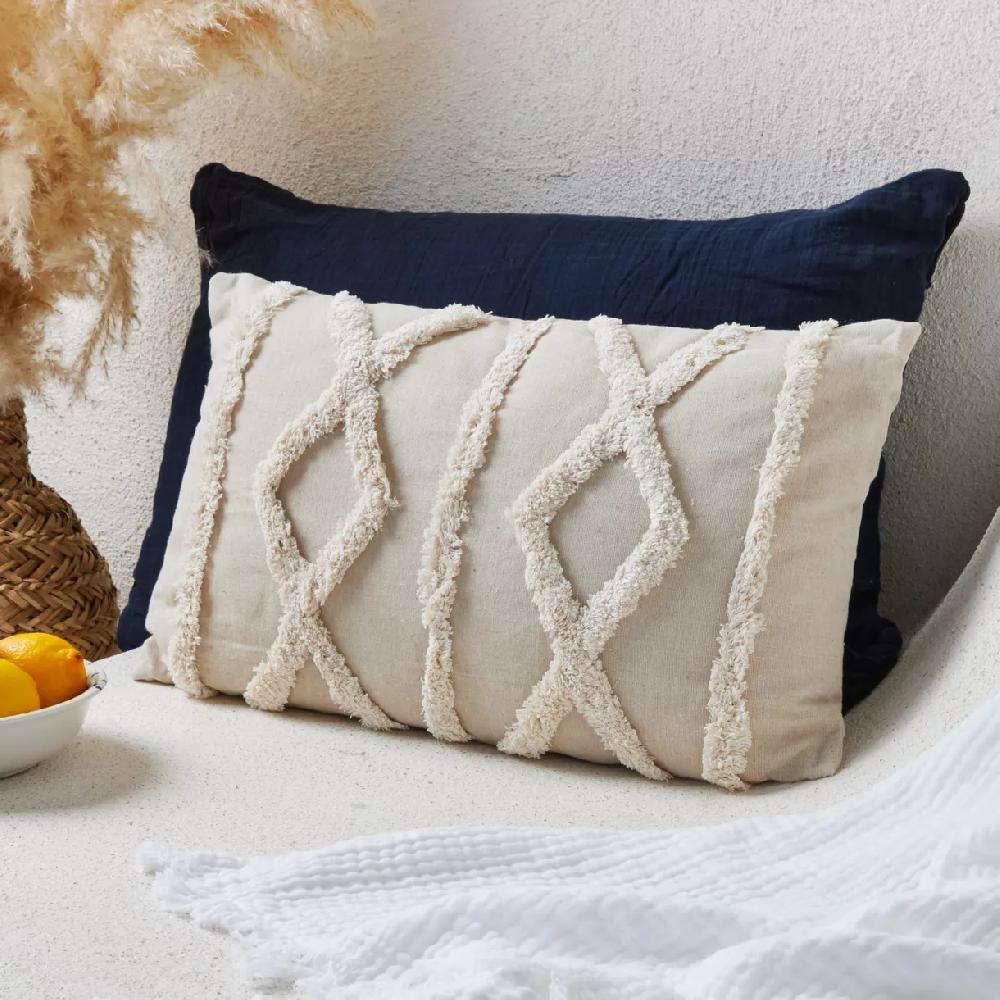 eminza Coussin rectangulaire (30 x 50 cm) Safira Ecru