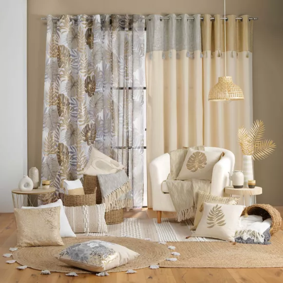 Eminza Coussin Rectangulaire Coton (30 X 50 Cm) Blanca Beige