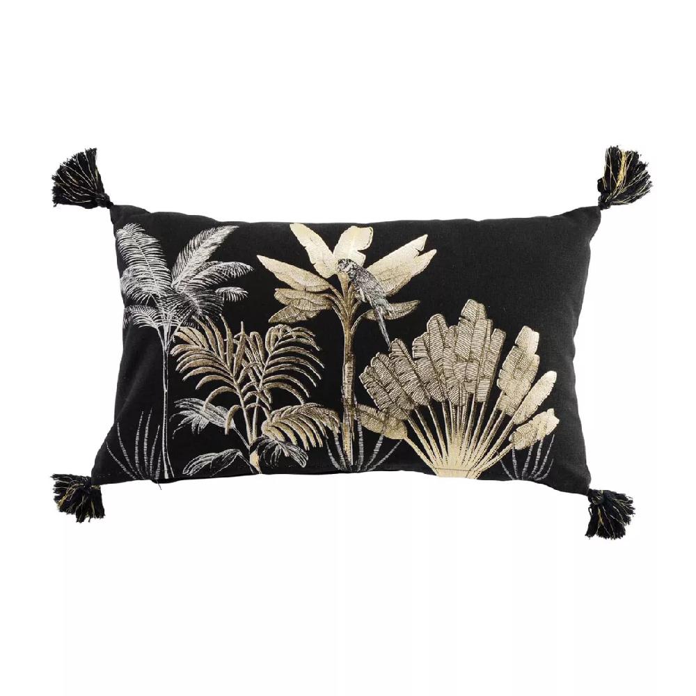 eminza Coussin rectangulaire coton (30 x 50 cm) Karaba Noir
