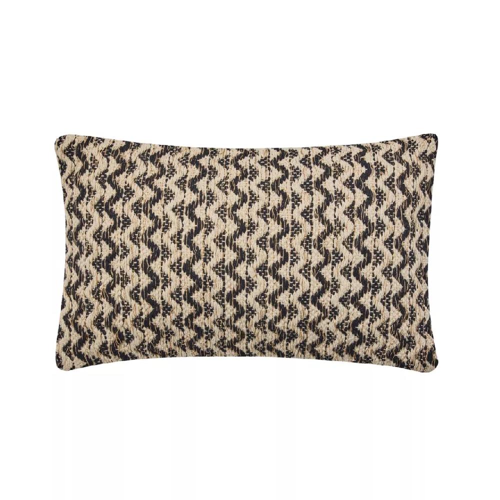 eminza Coussin rectangulaire coton (30 x 50 cm) Loumeo Noir