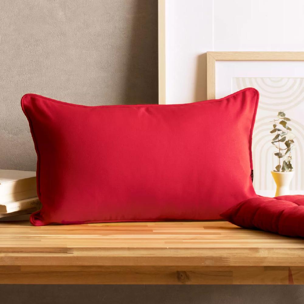 eminza Coussin rectangulaire coton (30 x 50 cm) Pixel Rouge