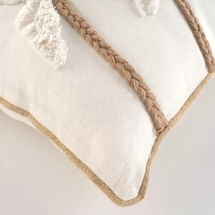Eminza Coussin Rectangulaire Coton (30 X 50 Cm) Sahara Ecru
