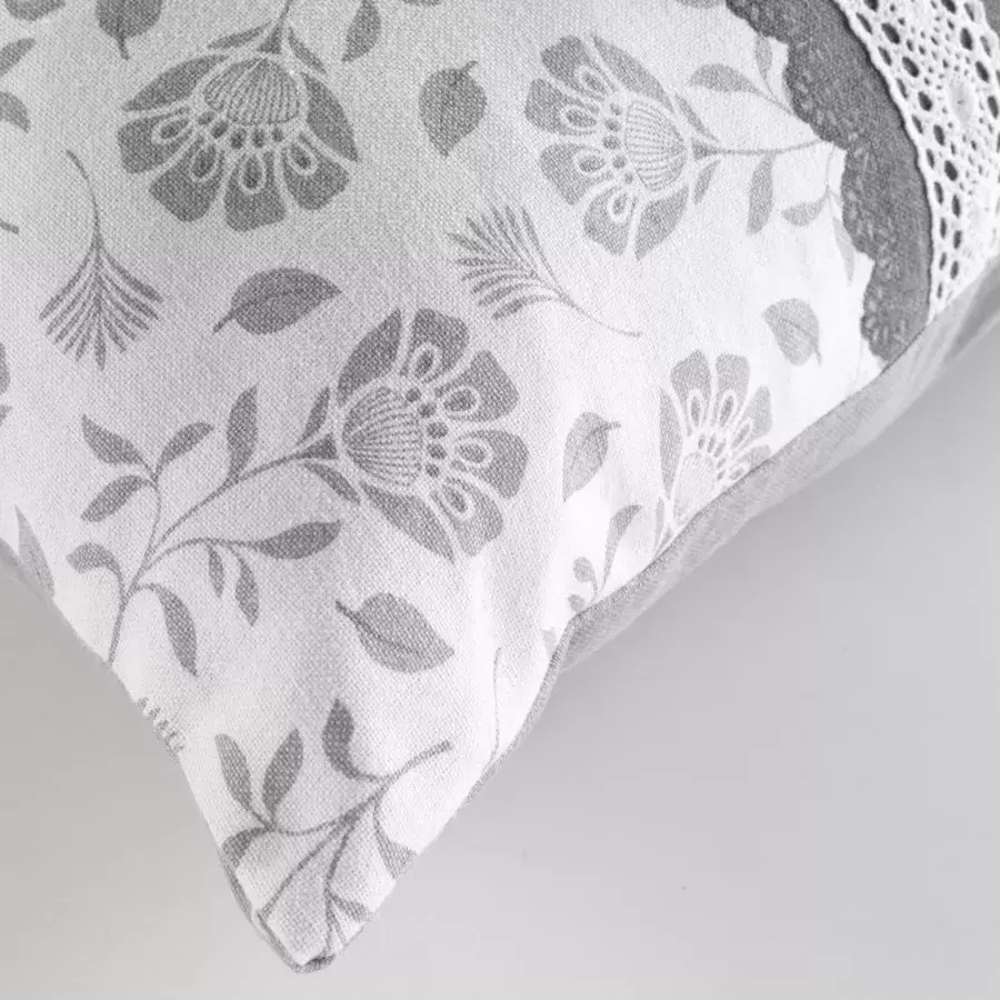 Eminza Coussin Rectangulaire Coton (40 X 60 Cm) Flavie Gris