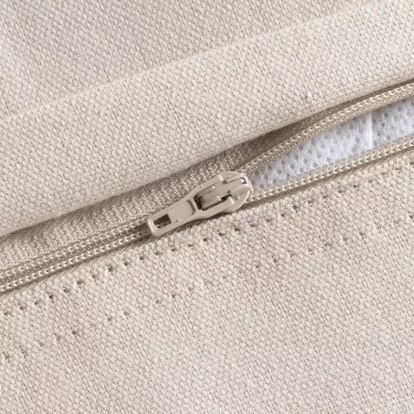 Eminza Coussin Rectangulaire Coton (40 X 60 Cm) Pixel Franges Beige