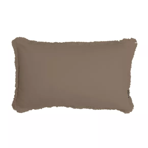 Eminza Coussin Rectangulaire Coton (40 X 60 Cm) Pixel Franges Taupe
