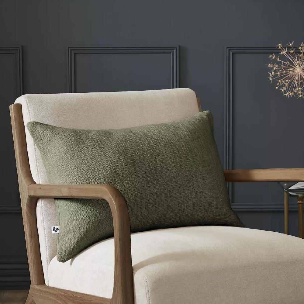 eminza Coussin rectangulaire coton (40 x 60 cm) Sixtine Vert romarin