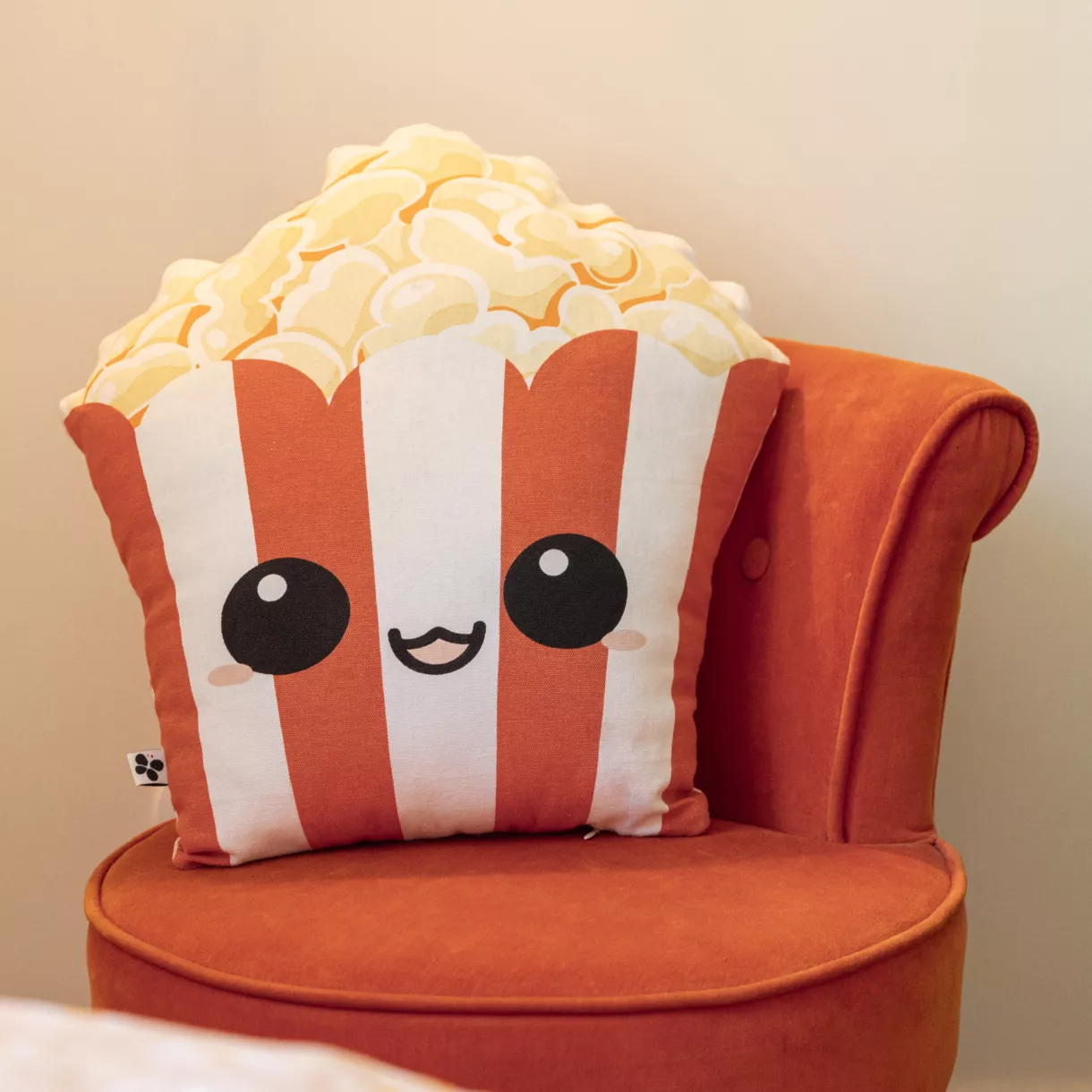 eminza Coussin rectangulaire enfant coton (40 x 42 cm) Fresh popcorn Rouge