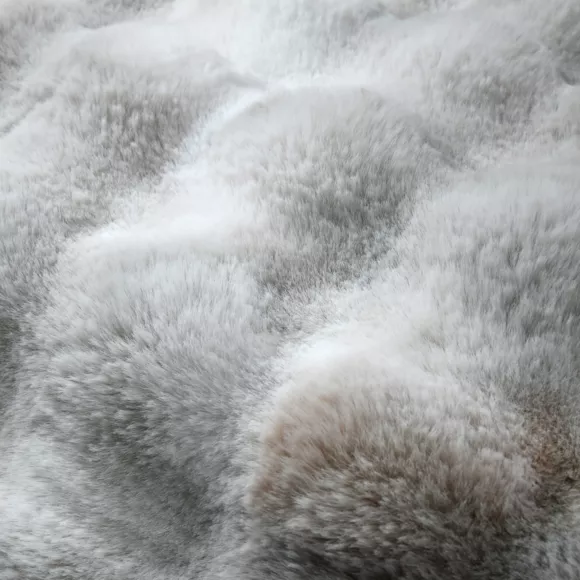 Eminza Coussin Rectangulaire Fausse Fourrure (50 X 80 Cm) Nebraska Gris Perle