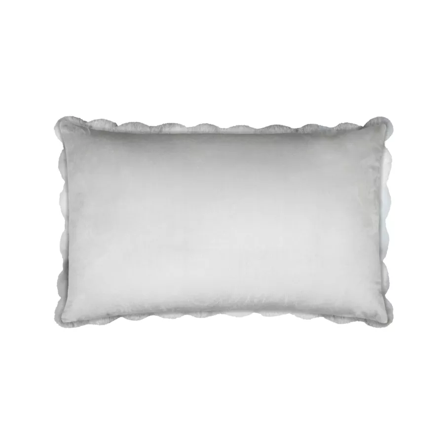 Eminza Coussin Rectangulaire Fausse Fourrure (50 X 80 Cm) Nebraska Gris Perle