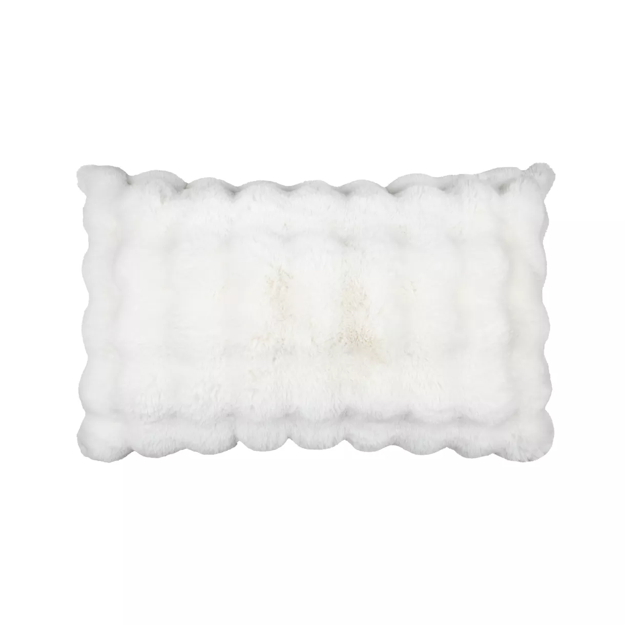 eminza Coussin rectangulaire fausse fourrure (50 x 80 cm) Nebraska Ecru