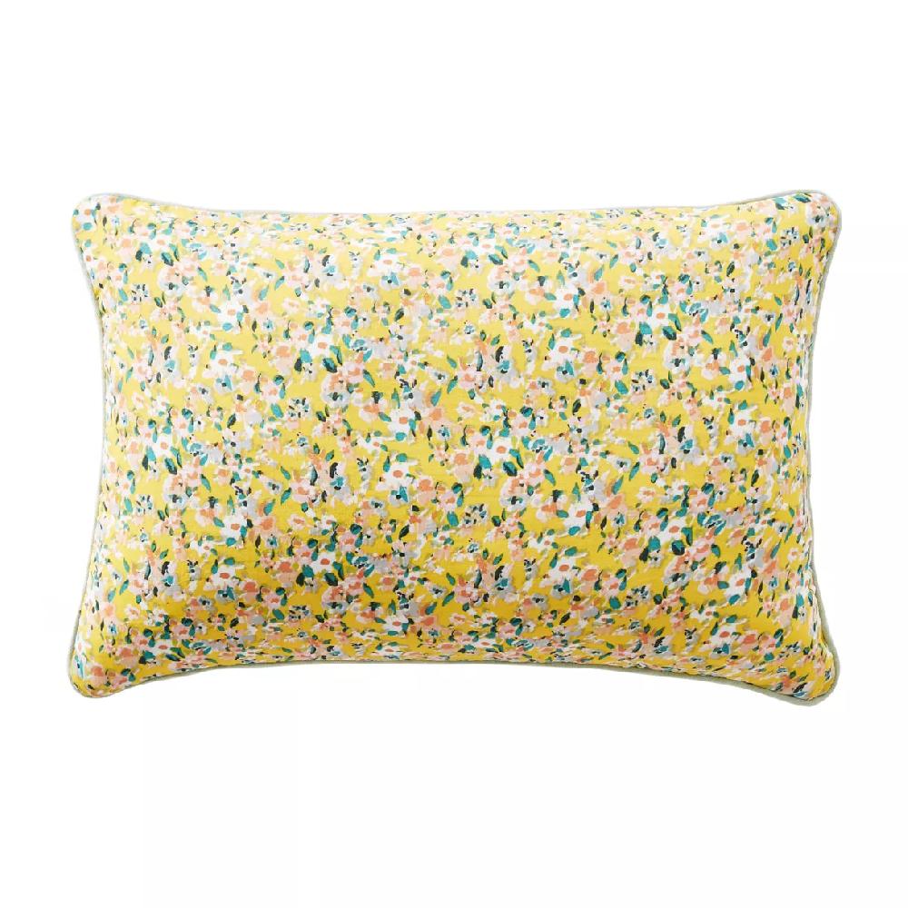 eminza Coussin rectangulaire gaze de coton (40 x 60 cm) Abigaël Jaune