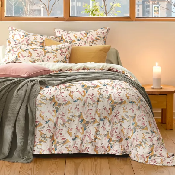 Eminza Coussin Rectangulaire Gaze De Coton (40 X 60 Cm) April Multicolore