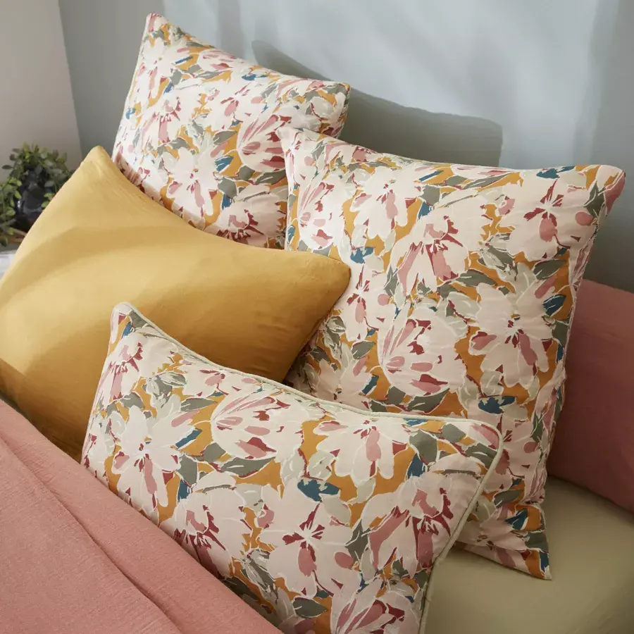 Eminza Coussin Rectangulaire Gaze De Coton (40 X 60 Cm) April Multicolore