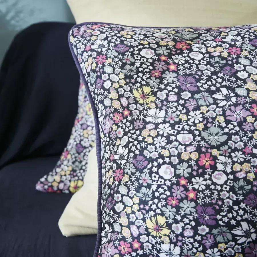 Eminza Coussin Rectangulaire Gaze De Coton (40 X 60 Cm) Elya Violet
