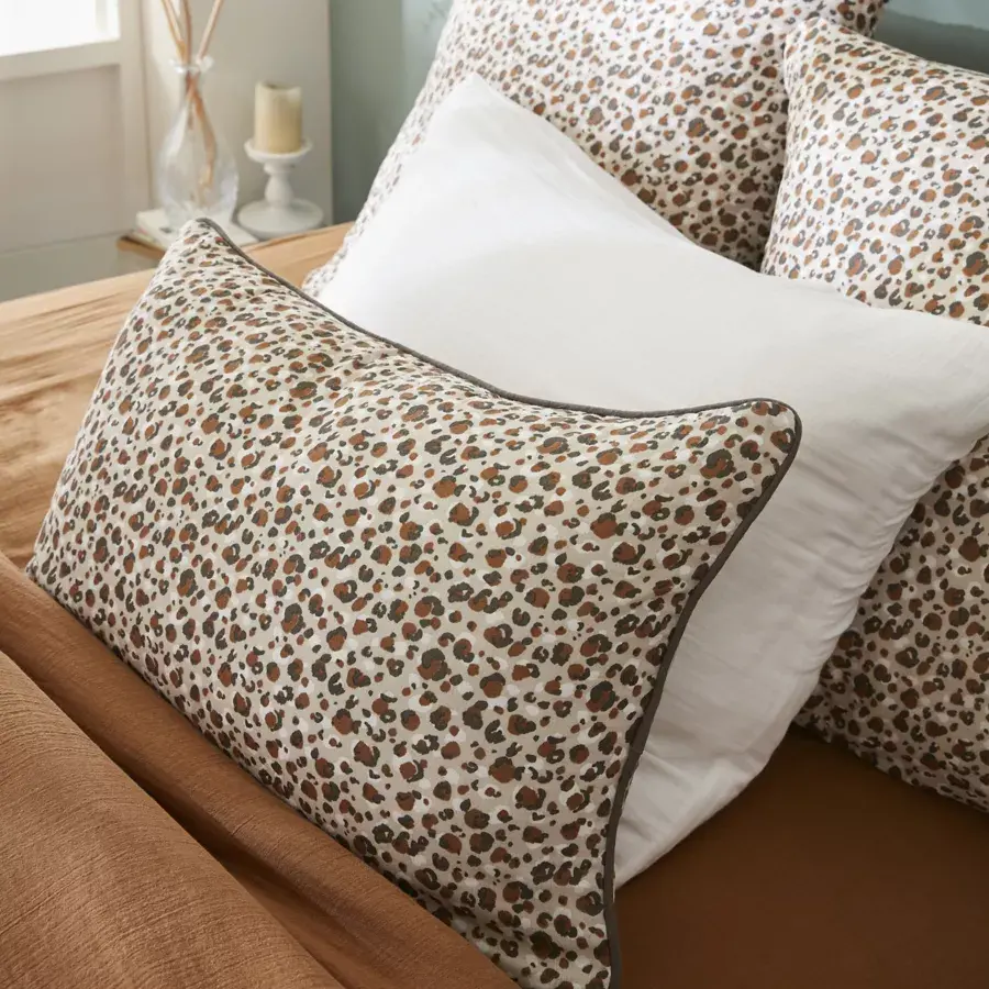 Eminza Coussin Rectangulaire Gaze De Coton (40 X 60 Cm) Rosa Marron