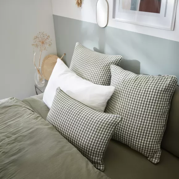 Eminza Coussin Rectangulaire Gaze De Coton (40 X 60 Cm) Vickie Vert Romarin
